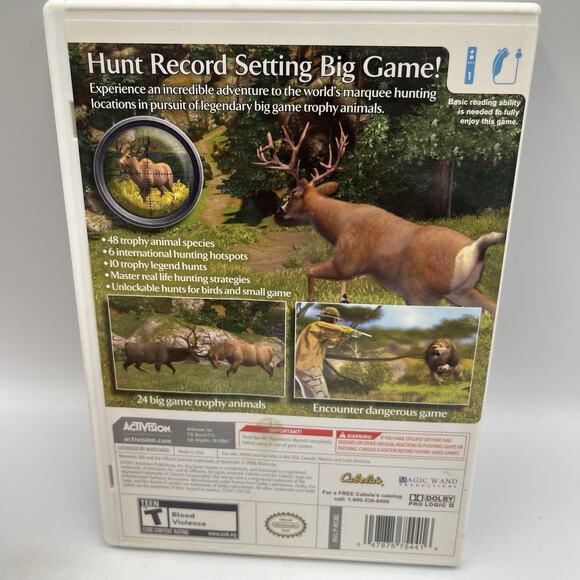 Cabela's Big Game Hunter (Nintendo Wii, 2007) Hunting Game Interactive - Picture 2 of 7
